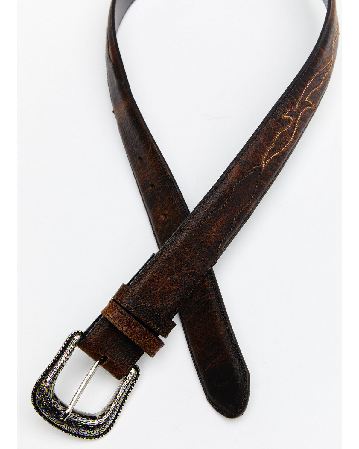Image #2 - Cody James Men's Stitched Belt, Brown, hi-res