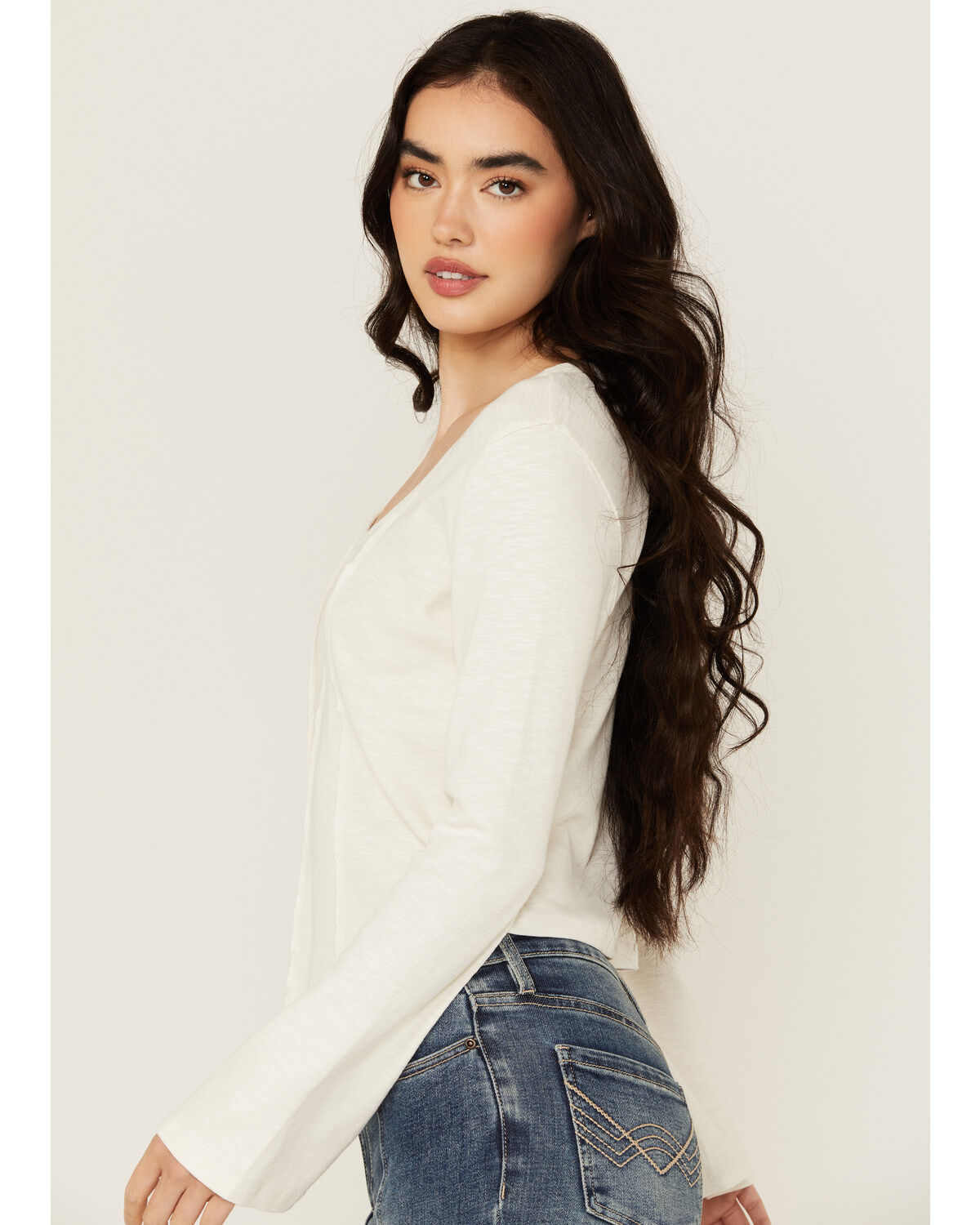 Image #2 - Idyllwind Women's Loma Bell Sleeve Corset Top, Ivory, hi-res