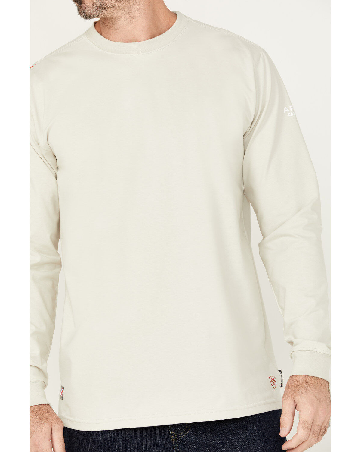Image #3 - Ariat Men's FR Chain Hook Long Sleeve Graphic Work T-Shirt, Grey, hi-res