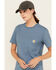 Image #2 - Carhartt Women's Loose Fit Heavyweight Short Sleeve Work Tee, Light Blue, hi-res