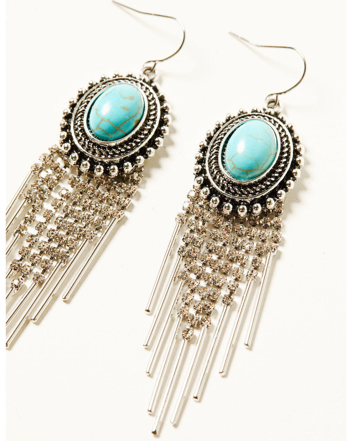 Image #2 - Shyanne Women's Rhinestone Fringe Earrings, Silver, hi-res