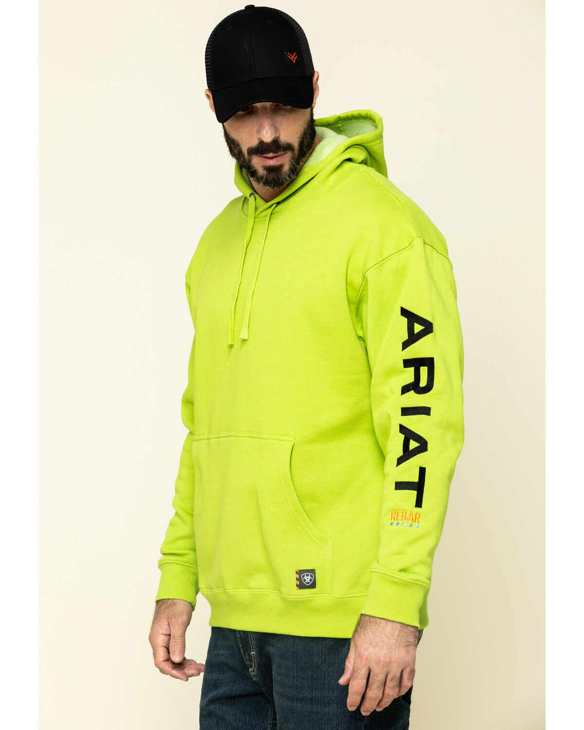 Image #3 - Ariat Men's Lime Heather Rebar Graphic Hooded Work Sweatshirt - Big, , hi-res