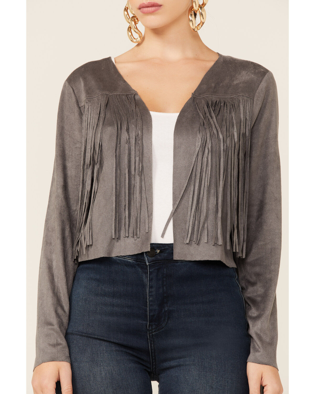 Image #4 - Vocal Women's Fringe Suede Jacket, , hi-res