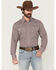 Image #1 - Wrangler Men's 20x Geo Print Long Sleeve Snap Stretch Western Shirt, Wine, hi-res