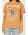 Image #3 - Cleo + Wolf Women's Emerson Eagle Short Sleeve Graphic Tee, Lt Brown, hi-res
