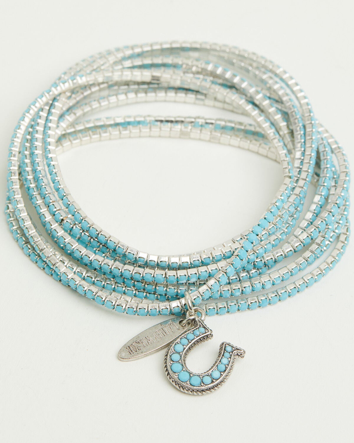 Image #2 - Lainey Wilson Women's Horseshoe Stretch Bracelet, Turquoise, hi-res