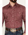 Rough Stock by Panhandle Men's Paisley Geo Print Long Sleeve Western Snap Shirt, Burgundy, hi-res