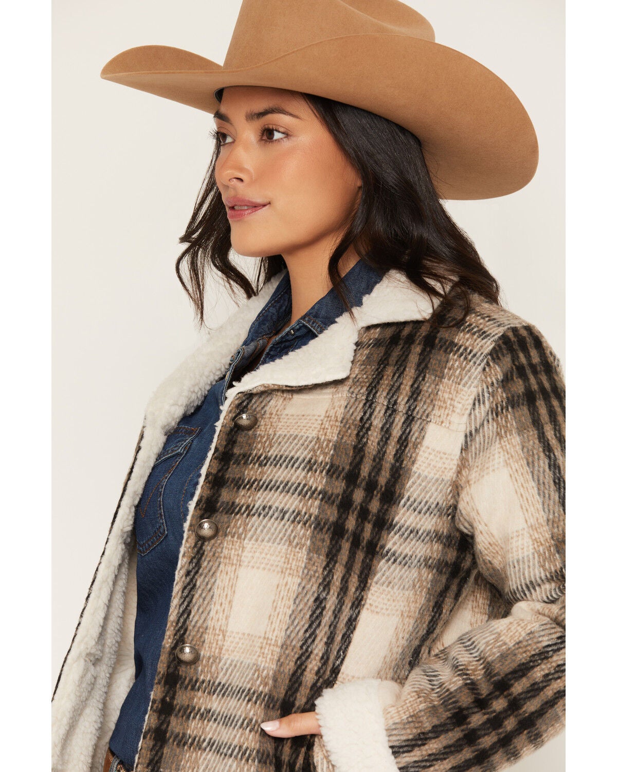 Image #2 - Outback Trading Co Women's Gemma Sherpa Lined Button-Down Jacket, Cream, hi-res