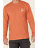 Carhartt Men's Loose Fit Heavyweight Long Sleeve Logo Pocket Work T-Shirt, Orange, hi-res