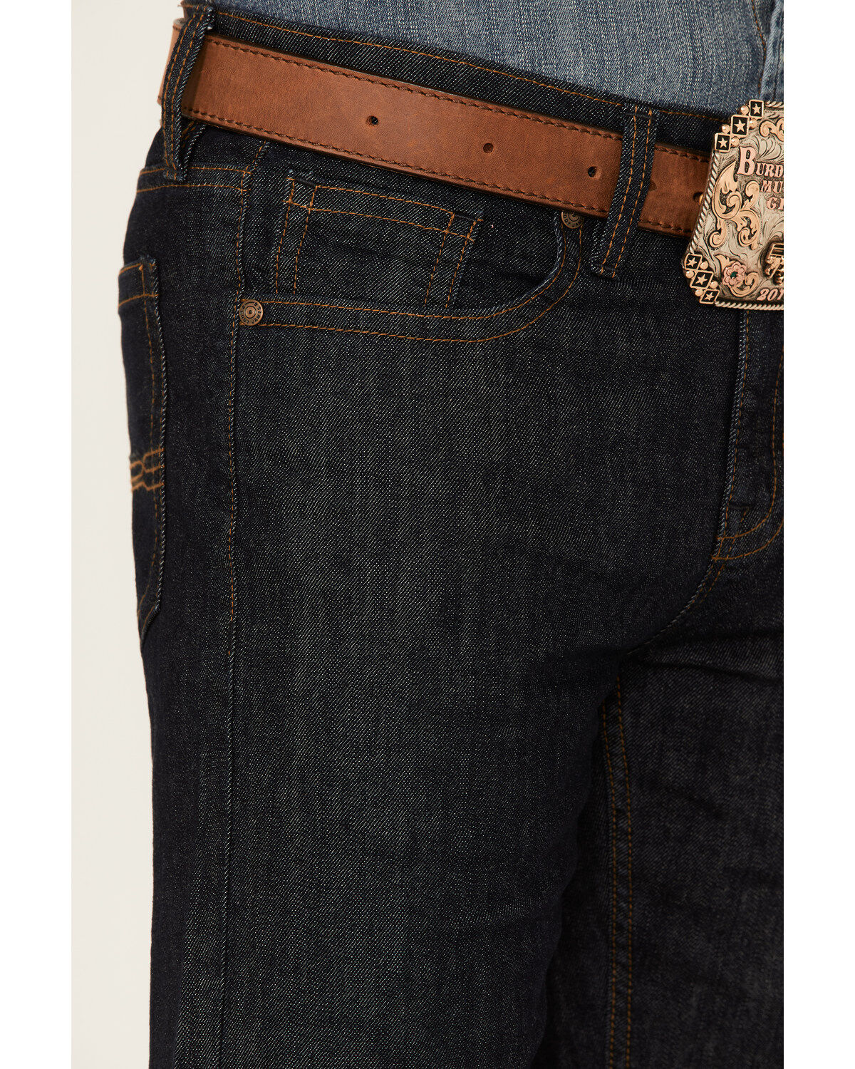 Image #2 - Cody James Men's Heeler Dark Wash Stretch Stackable Straight Leg Jeans, Blue, hi-res