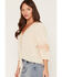 Image #2 - Lovestitch Women's Embroidered Long Sleeve Shirt, Peach, hi-res