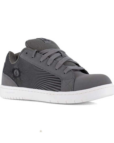 Volcom Men's Stone Skate Inspired Work Shoes - Composite Toe, Dark Grey, hi-res