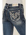 Image #2 - Grace in LA Women's Medium Wash Mid Rise Swirl Pocket Bootcut Stretch Denim Jeans, Medium Wash, hi-res