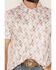 Image #3 - Panhandle Slim Men's Bandana Print Short Sleeve Pearl Snap Performance Polo, Natural, hi-res