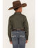 Cody James Boys' Jacquard Long Sleeve Snap Western Shirt, Olive, hi-res