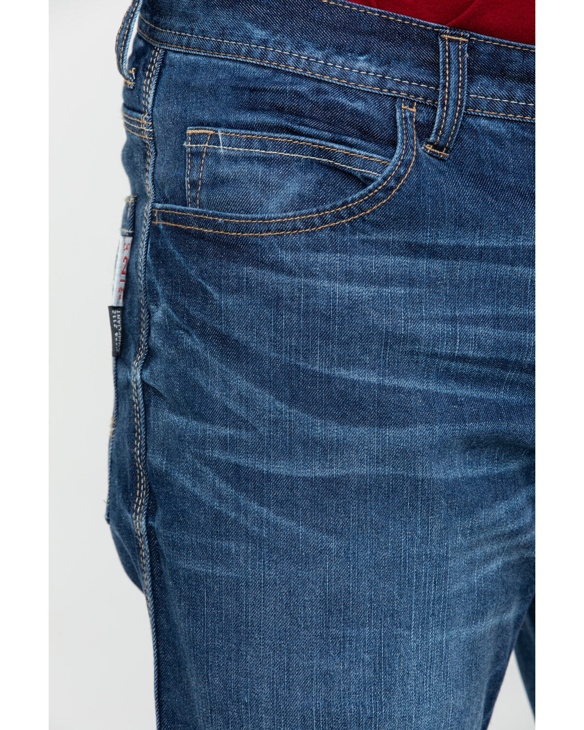 Image #4 - Wolverine Men's FR Dark Stretch Work Jeans, Dark Blue, hi-res