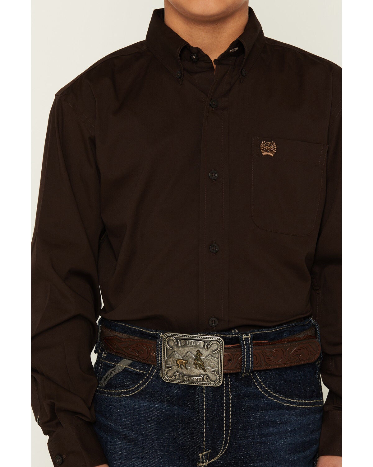 Image #3 - Cinch Boys' Solid Long Sleeve Button-Down Western Shirt, , hi-res