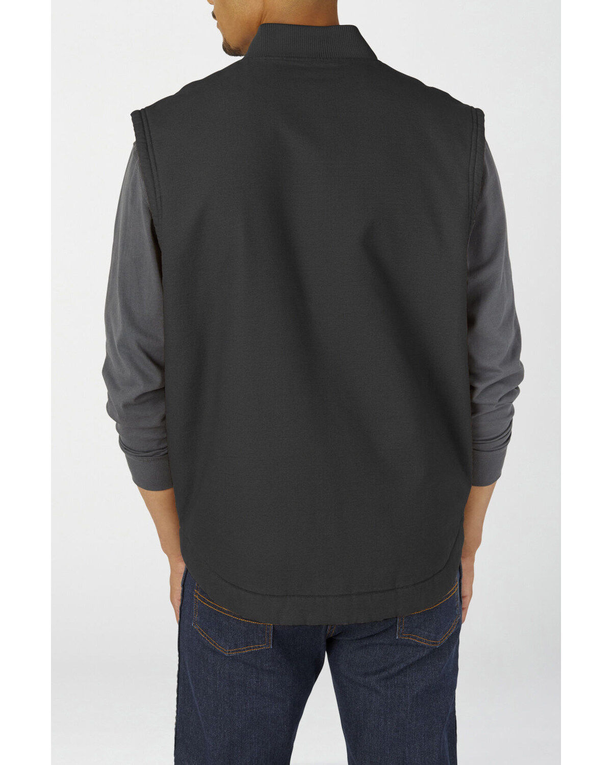 Image #2 - Dickies Men's Rinsed Black Brushed Sherpa Duck Work Vest, Black, hi-res