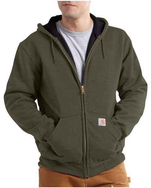 Image #1 - Carhartt Men's Rain Defender Rutland Thermal-Lined Hooded Zip-Front Work Jacket, , hi-res