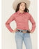Image #1 - Ariat Girls' Team Kirby Long Sleeve Button-Down Stretch Western Shirt, Pink, hi-res