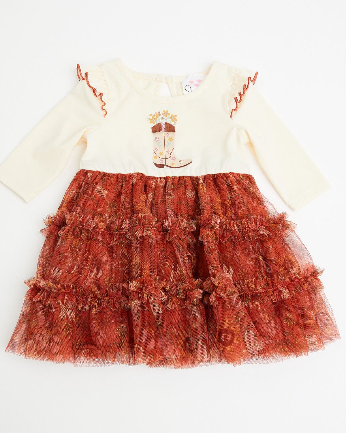 Image #1 - Sugar California Infant Girls' Cowgirl Boot Floral Print Dress, Multi, hi-res