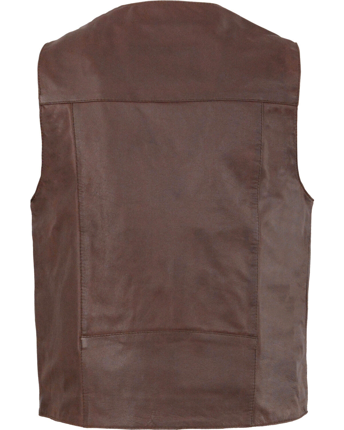 Image #2 - Milwaukee Leather Men's Western Plain Side Vest, Brown, hi-res