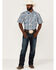 Cowboy Hardware Men's Arroyo Large Plaid Print Short Sleeve Snap Western Shirt , Steel, hi-res
