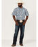 Image #2 - Cowboy Hardware Men's Arroyo Large Plaid Print Short Sleeve Snap Western Shirt , Steel, hi-res