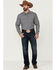 Image #2 - Blue Ranchwear Men's Stripe Washed Long Sleeve Snap Heavy Western Shirt, Light Grey, hi-res