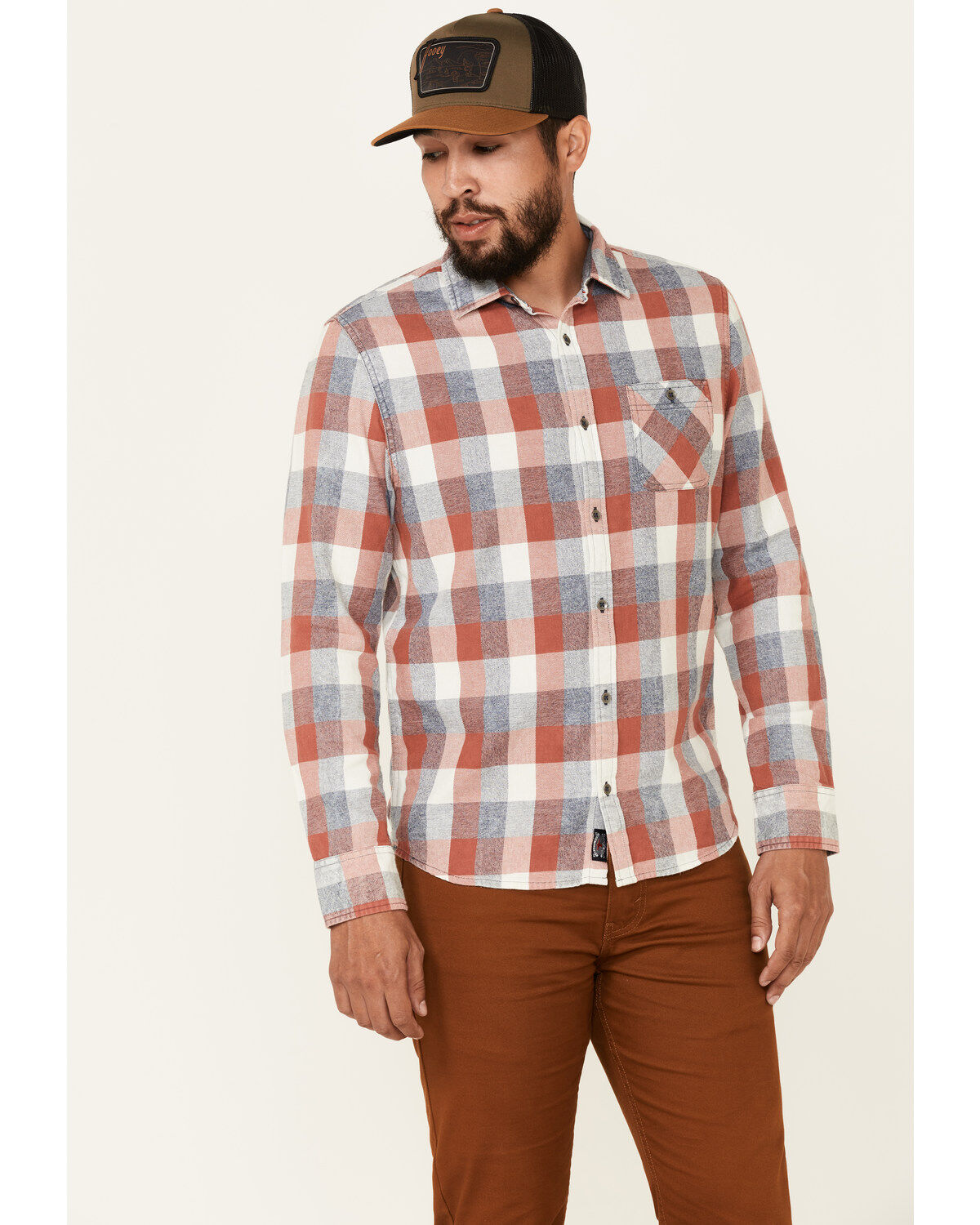 Image #1 - Flag & Anthem Men's Pagedale Vintage Wash Plaid Long Sleeve Button-Down Western Shirt, , hi-res