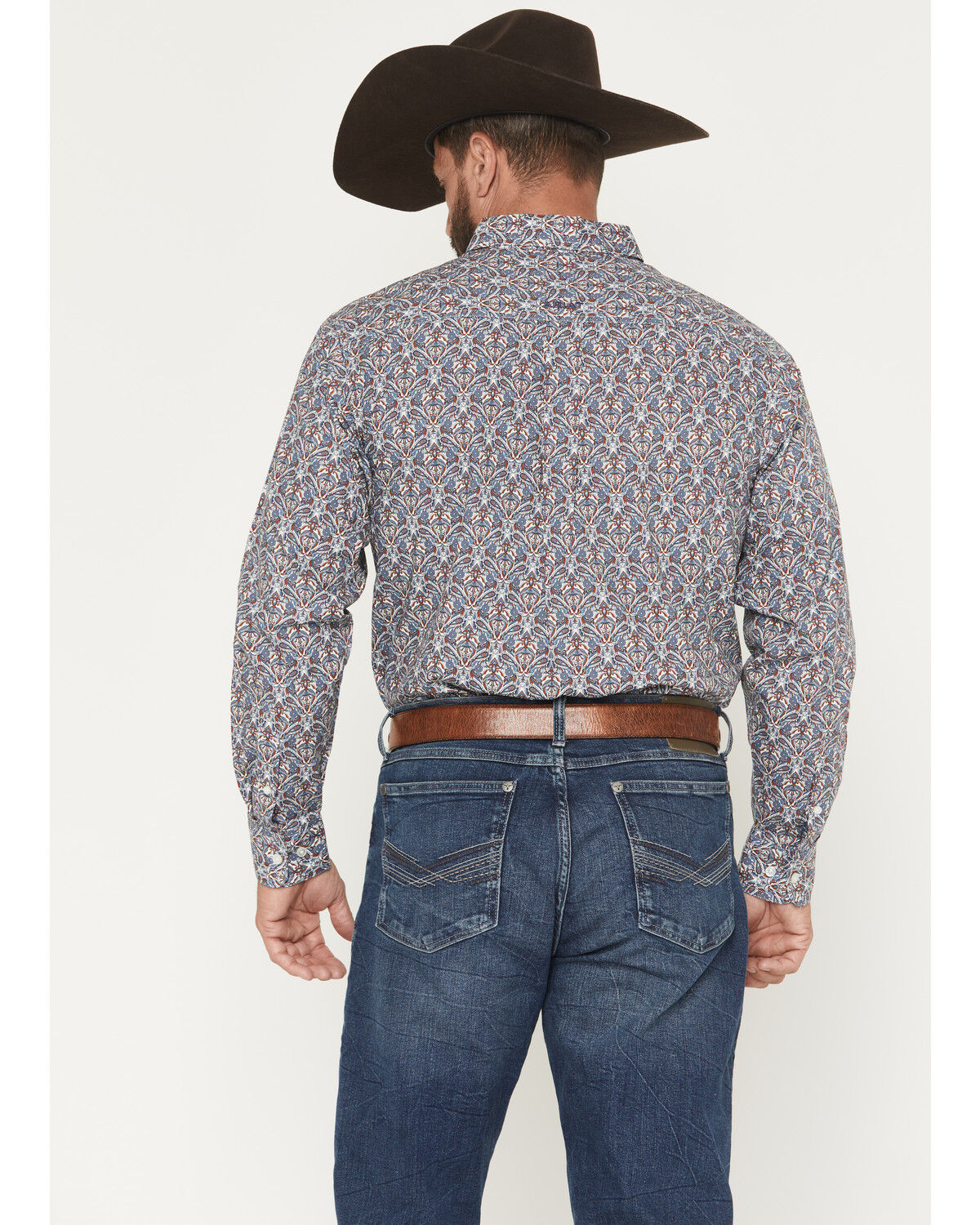 Image #4 - Ariat Men's Tegan Floral Print Long Sleeve Button-Down Western Shirt, Blue, hi-res