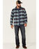 Image #2 - Columbia Men's Plaid Roughtail Heavyweight Button Down Western Flannel Shirt, Blue, hi-res
