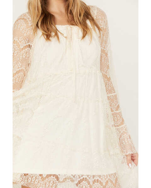 Image #3 - Scully Women's Allover Lace Tier Dress, Ivory, hi-res