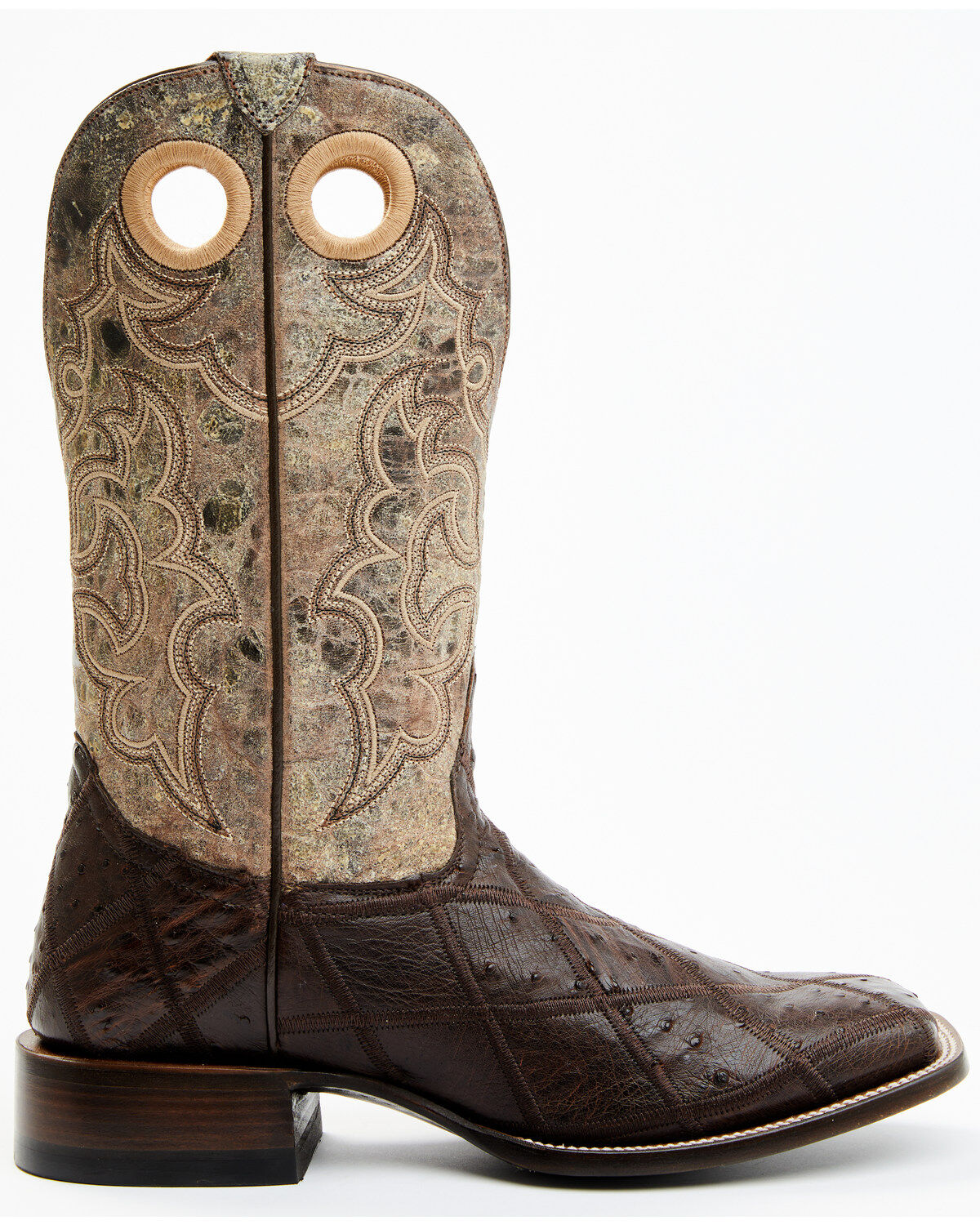 Image #2 - Cody James Men's Exotic Full Quill Ostrich Western Boots - Broad Square Toe, Brown, hi-res