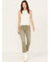 Image #1 - Driftwood Women's Tweddle Dum Roxy Cropped Jeans, Olive, hi-res