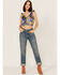 Free People Women's Weekend In Montauk Floral Print Cropped Tank Top, Blue, hi-res