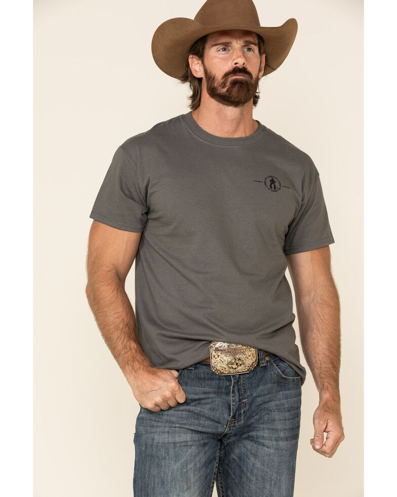 Cowboy Up Men's Open Range Graphic Tee, Grey, hi-res