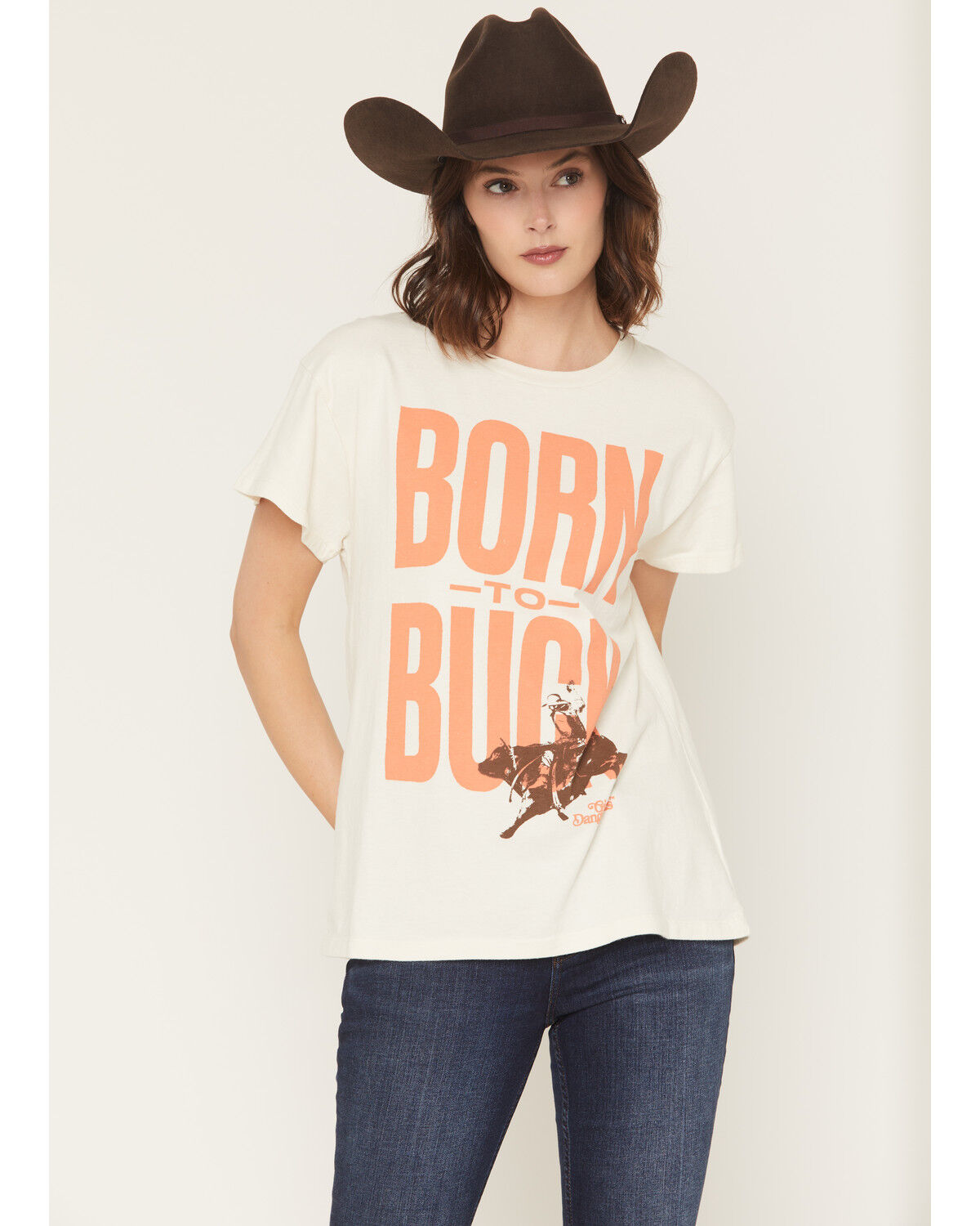 Girl Dangerous Women's Born To Buck Short Sleeve Graphic Tee, Tan, hi-res