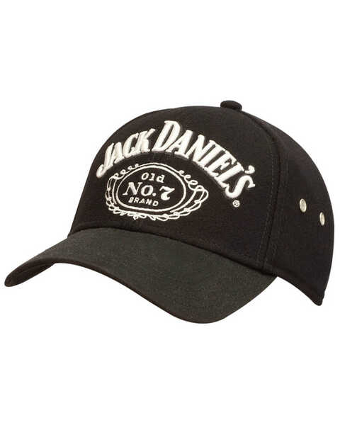 Image #1 -  Jack Daniels Men's Structured Logo Ball Cap , Black, hi-res