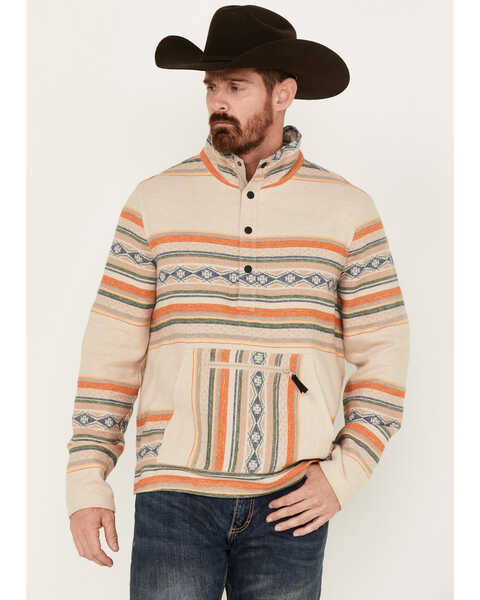 Rock & Roll Denim Men's Southwestern Striped Pullover, Natural, hi-res