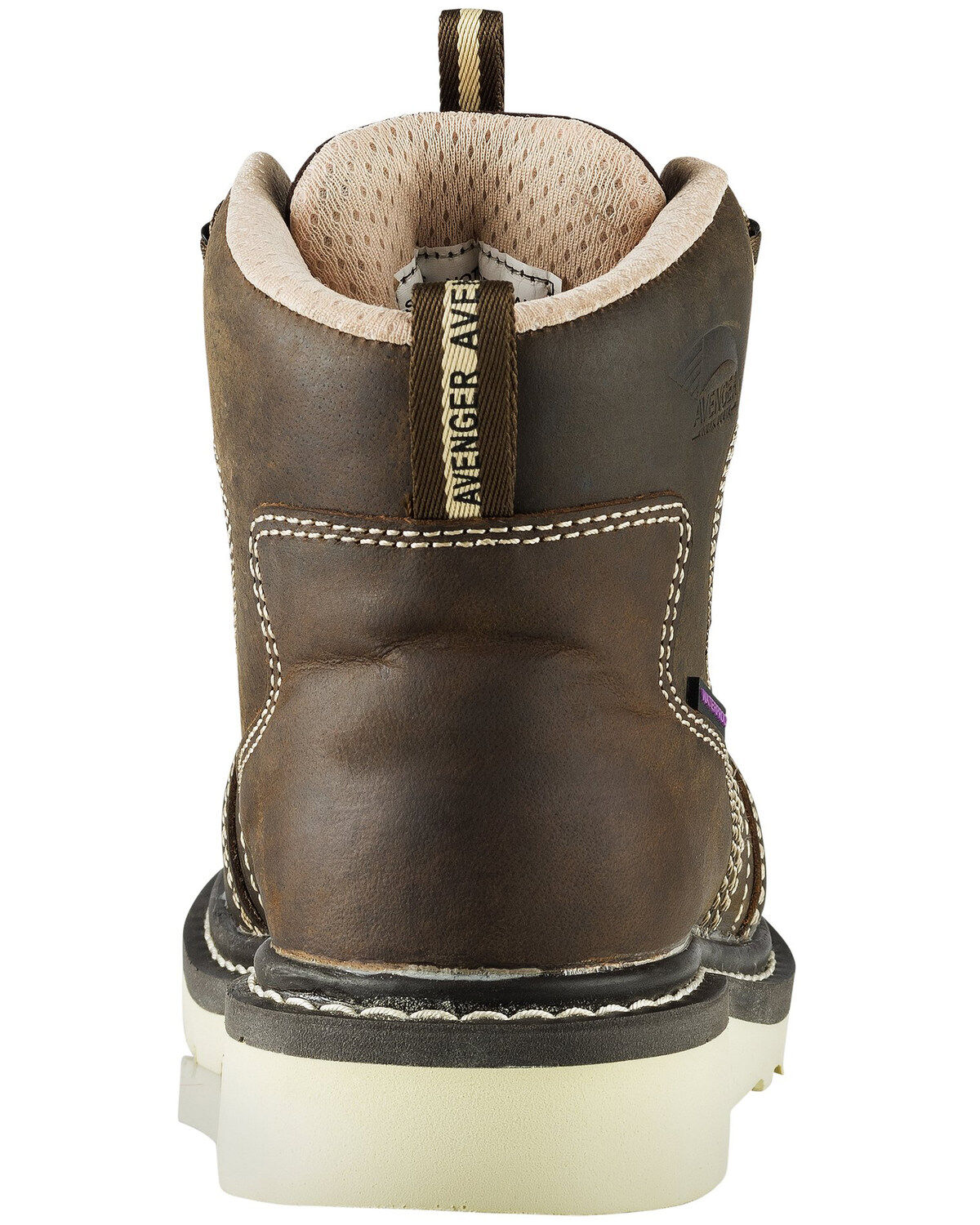 Image #4 - Avenger Women's Waterproof Wedge Work Boots - Composite Toe, Brown, hi-res