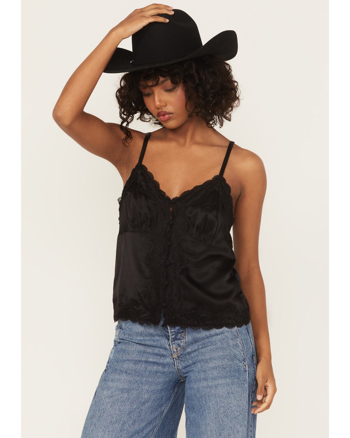 Product Name:  Shyanne Women's Lace Trim Satin Cami