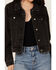 Image #3 - Veveret Women's Denim Jacket, Black, hi-res