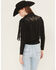 Image #5 - Idyllwind Women's McKinney Faux Suede Long Sleeve Fringe Top, Black, hi-res