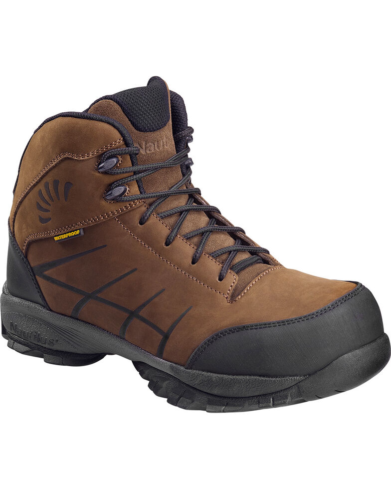 Nautilus Men's Composite Toe ESD Waterproof Hiking Boots, Brown, hi-res