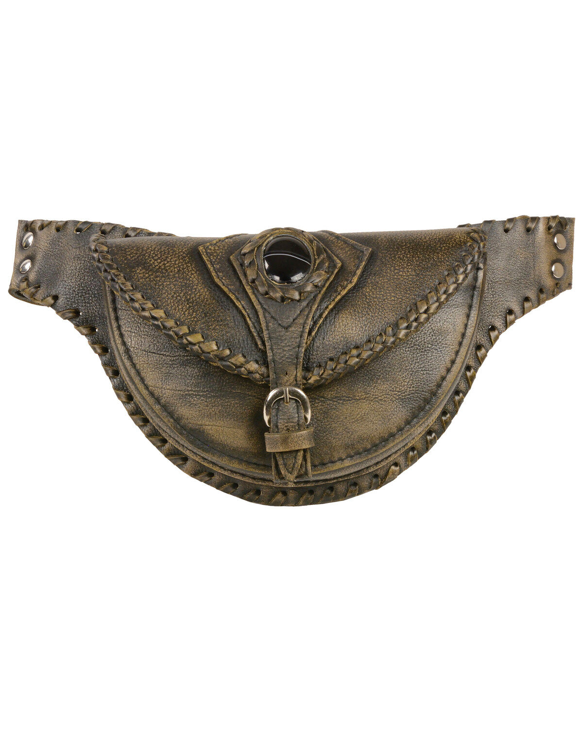 Image #2 - Milwaukee Leather Women's Stone Inlay & Gun Holster Braided Leather Hip Bag, , hi-res