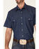 Image #3 - Wrangler Men's Cowboy Cut&reg; Firm Finish Denim Short Sleeve Snap Western Work Shirt, Navy, hi-res