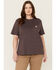 Image #1 - Carhartt Women's Heavyweight Pocket Short Sleeve Work Tee - Plus, Purple, hi-res