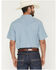 Image #4 - Cody James Men's Horizon Chambray Light Wash Short Sleeve Snap Western Shirt - Tall, Light Wash, hi-res