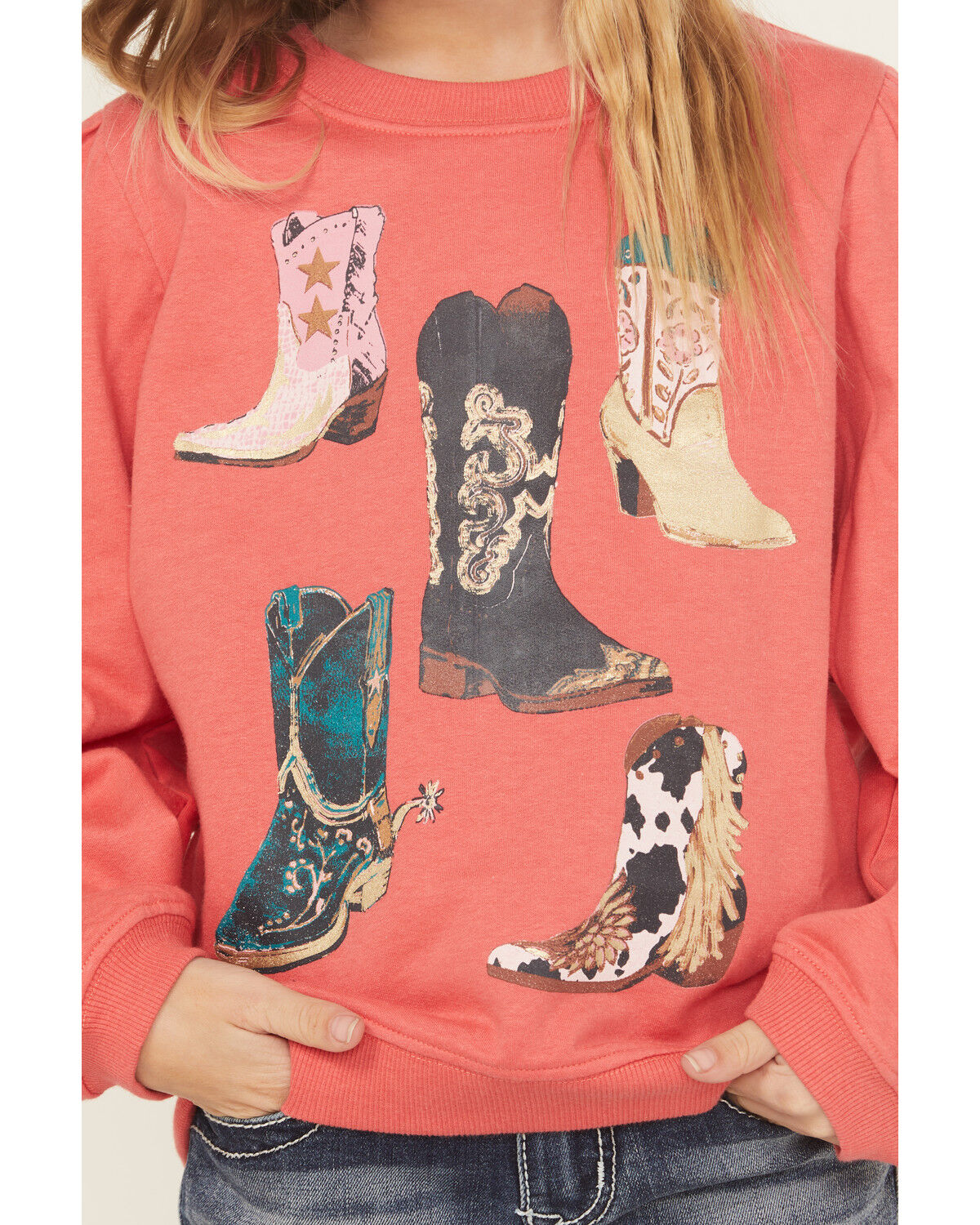 Image #3 - Wrangler Girls' Boot Long Sleeve Graphic Shirt, Pink, hi-res